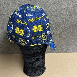 Welding caps, cotton lined, padded flap, deep cap . College print, reversible